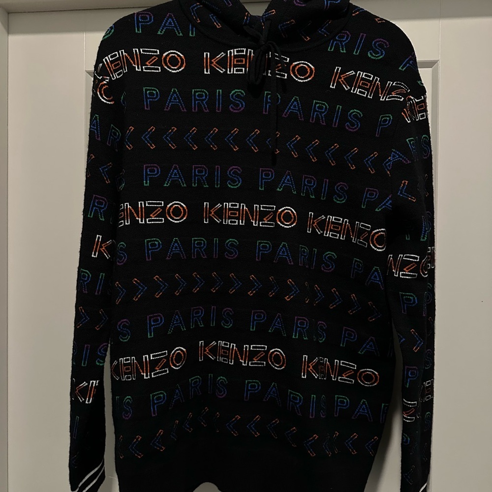 KENZO Black 'Paris' Logo Knit Sweater